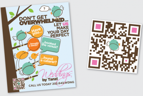 Weddings by Tanzi poster and custom designer QR code