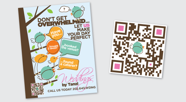 Weddings by Tanzi poster and custom designer QR code